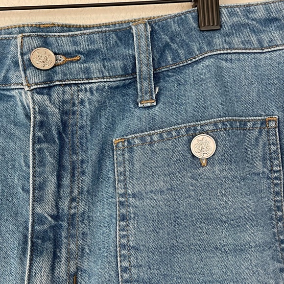 J. Crew High Rise Sailor Denim Trouser Wide Leg Jeans in 1996 Semi Stretch-31x32 - Picture 8 of 13